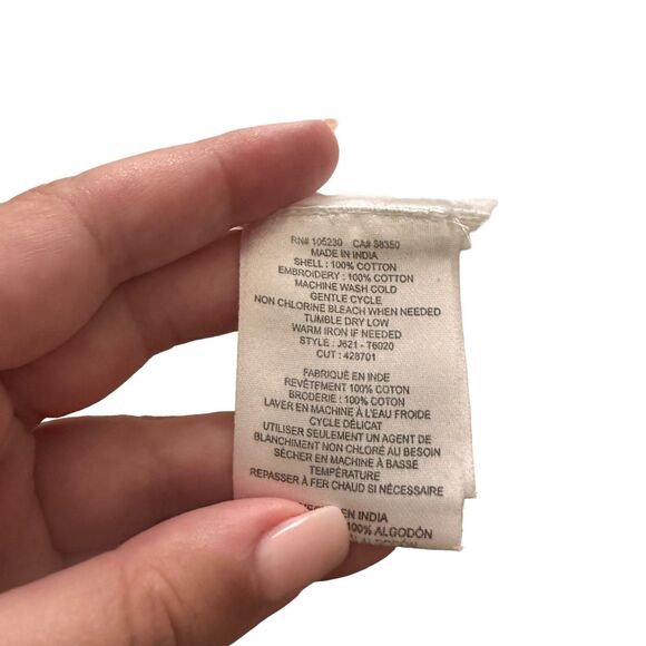 JOIE Kalyssa Pleated Eyelet Blouse White Sz Medium - Picture 6 of 6